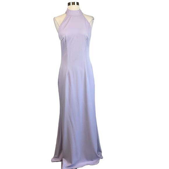Jarlo Women's Formal Dress Size 6 Purple Backless Halter Long Evening Gown - Picture 1 of 10